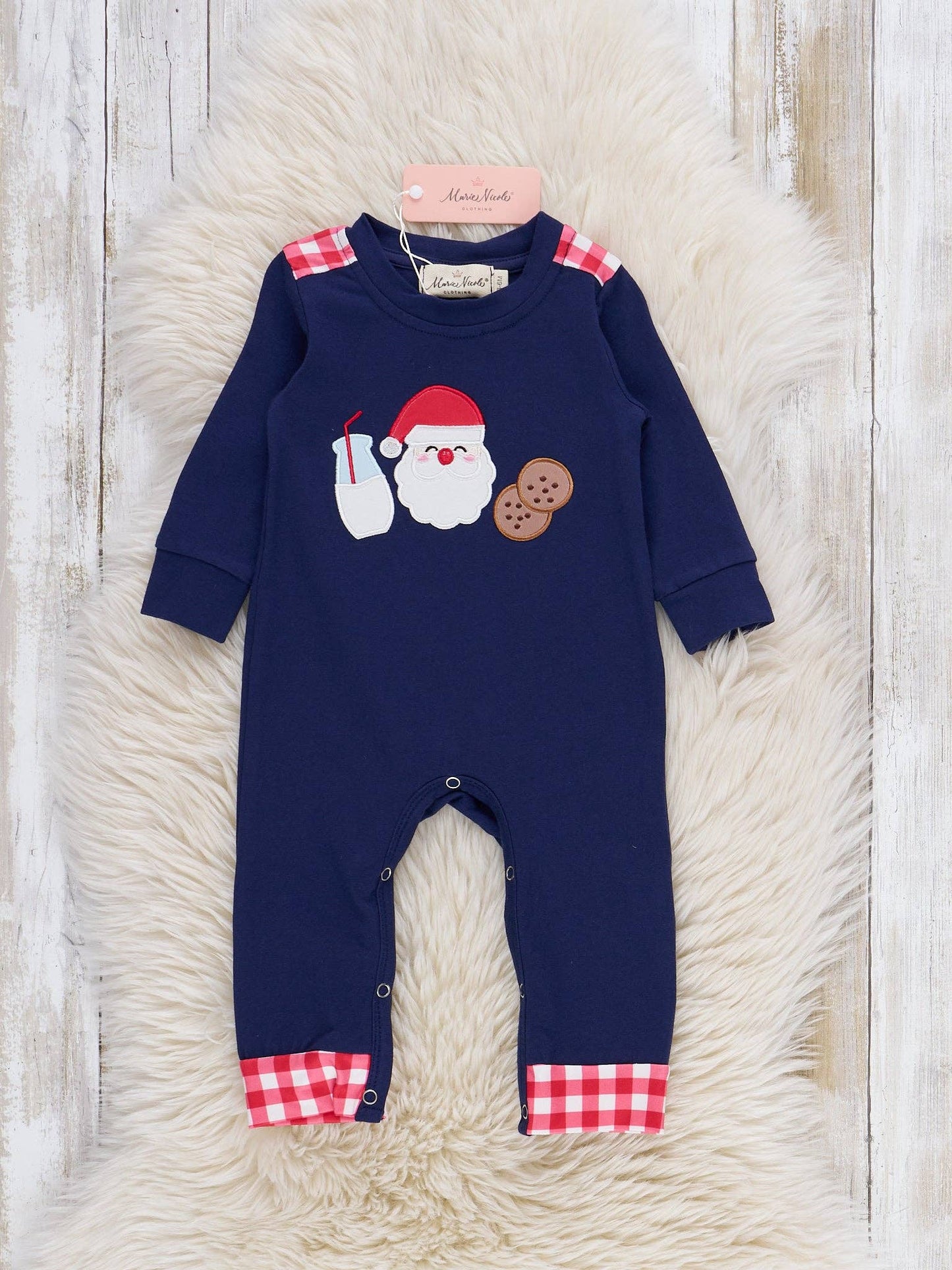 Santa's Late Night Snack Embroidered Romper