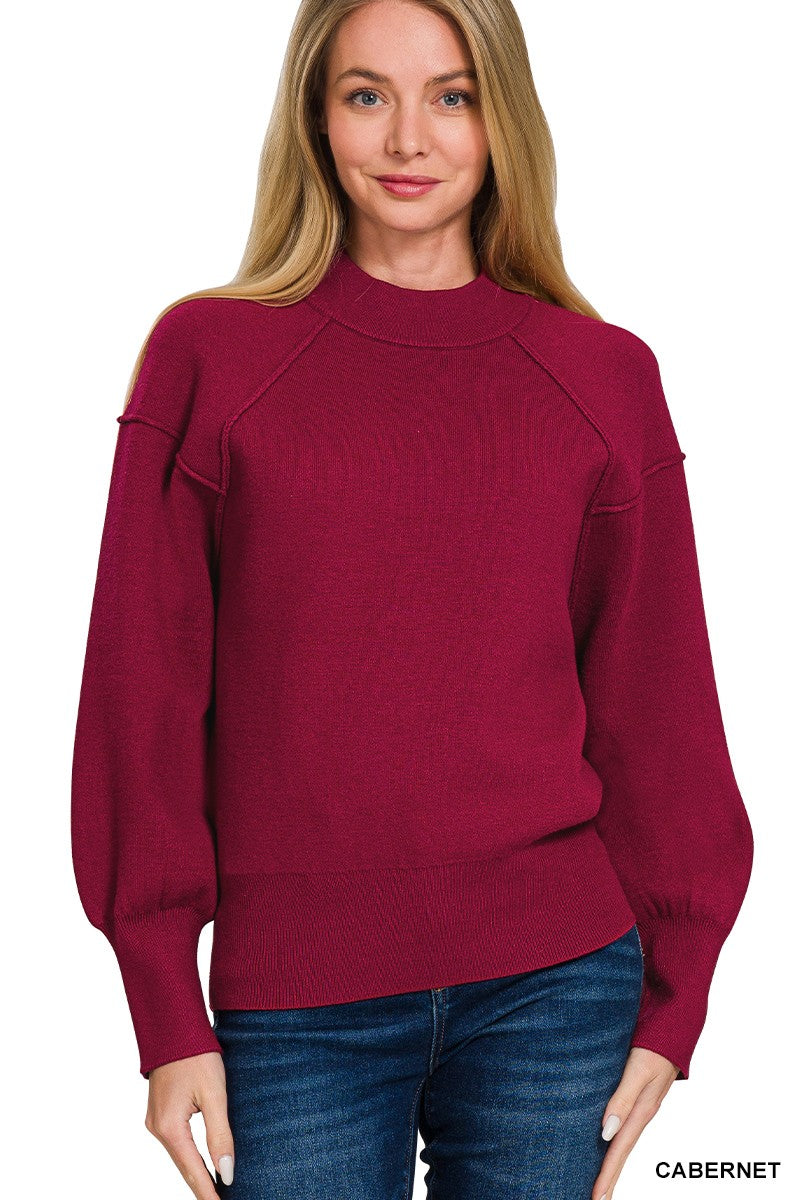 Viscose Mock Neck Sweater