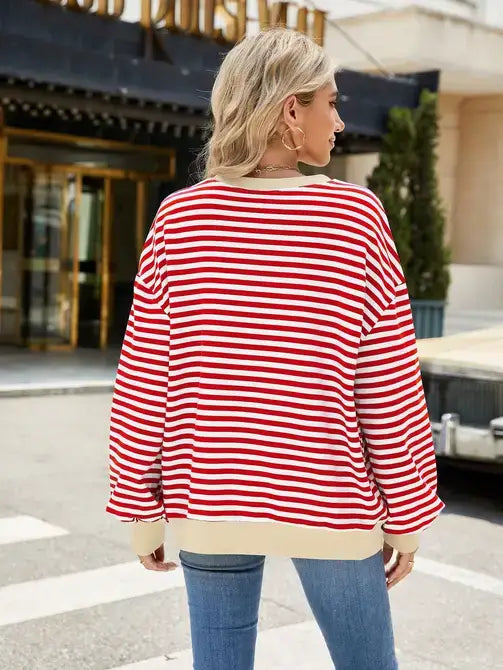 Striped Contrast Pullover