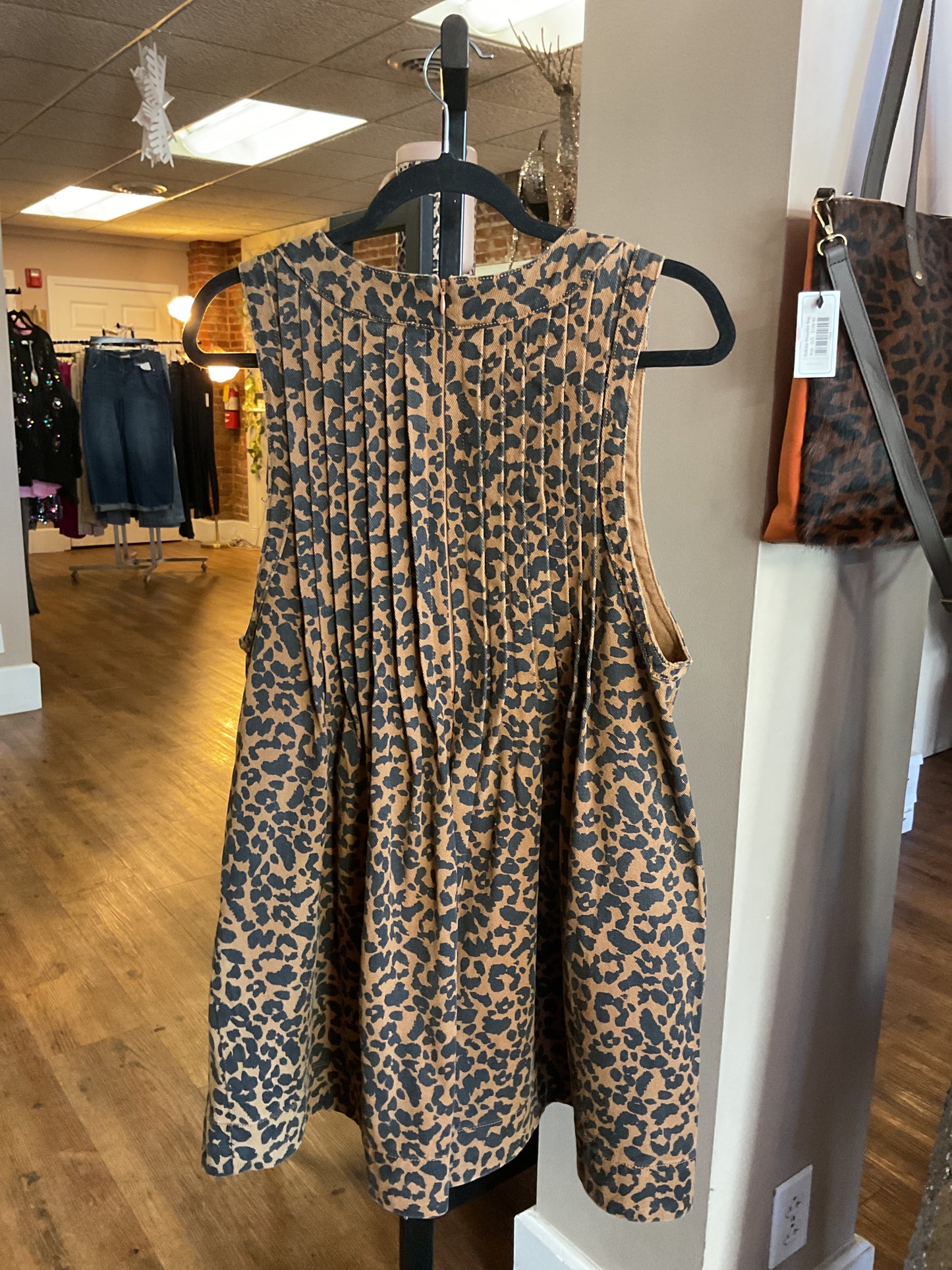 Leopard Denim Romper