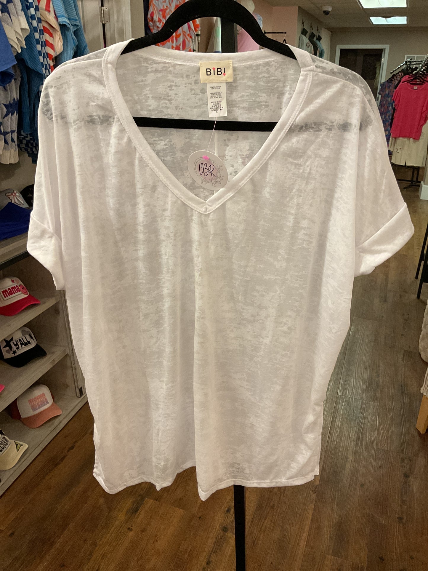 White V Neck Top