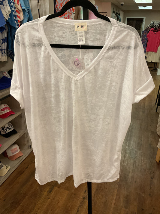 White V Neck Top