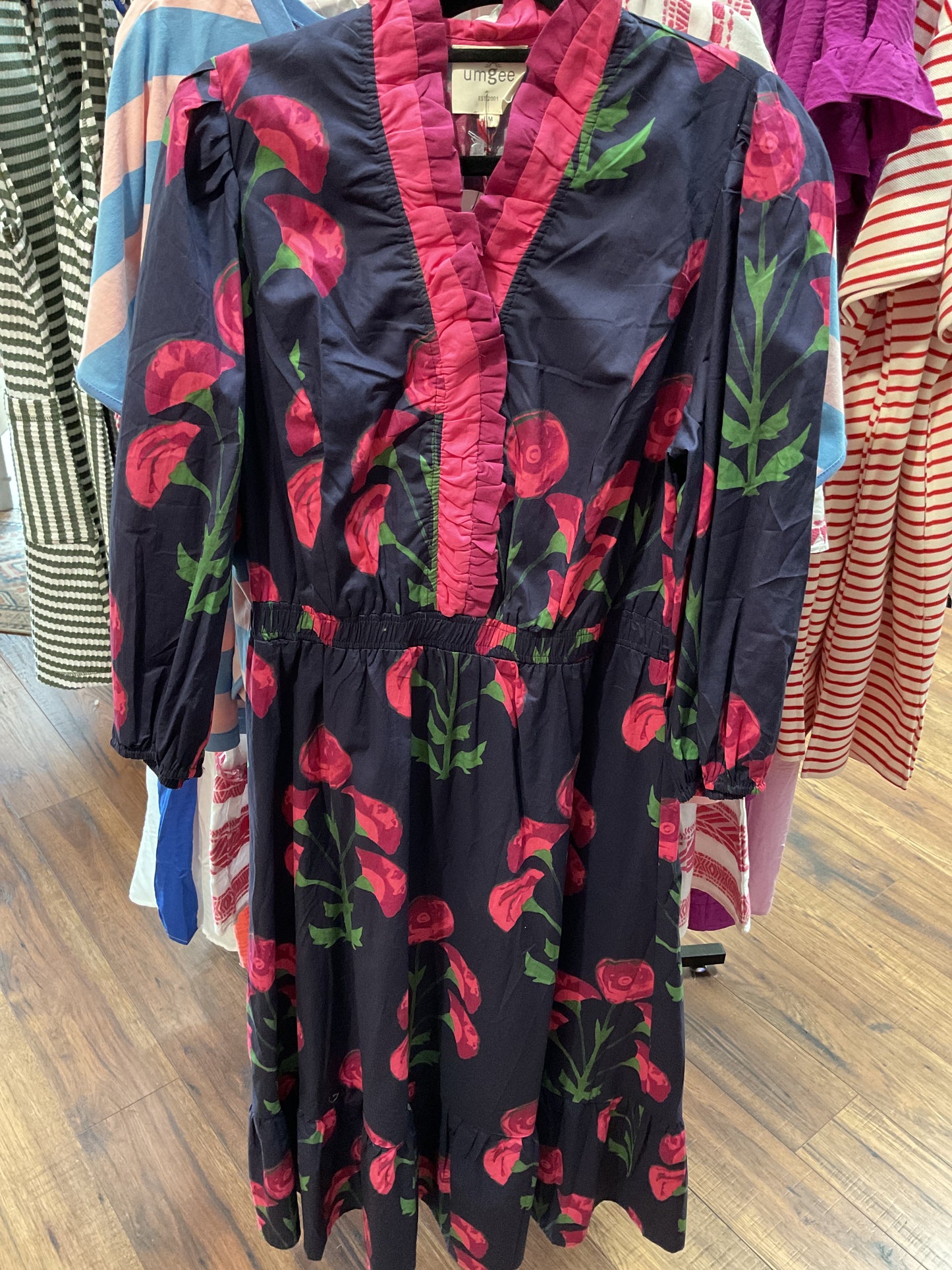 Navy Floral Midi