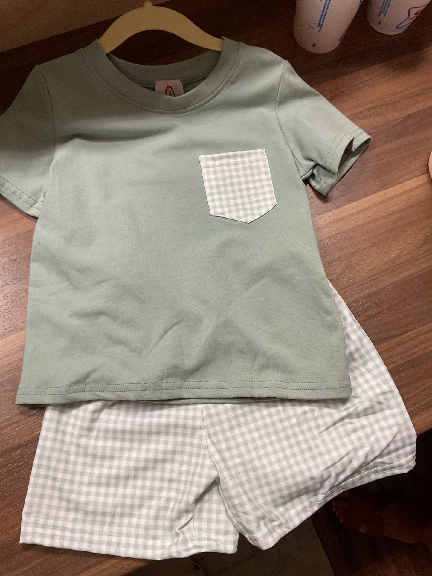 Grn Gingham Set