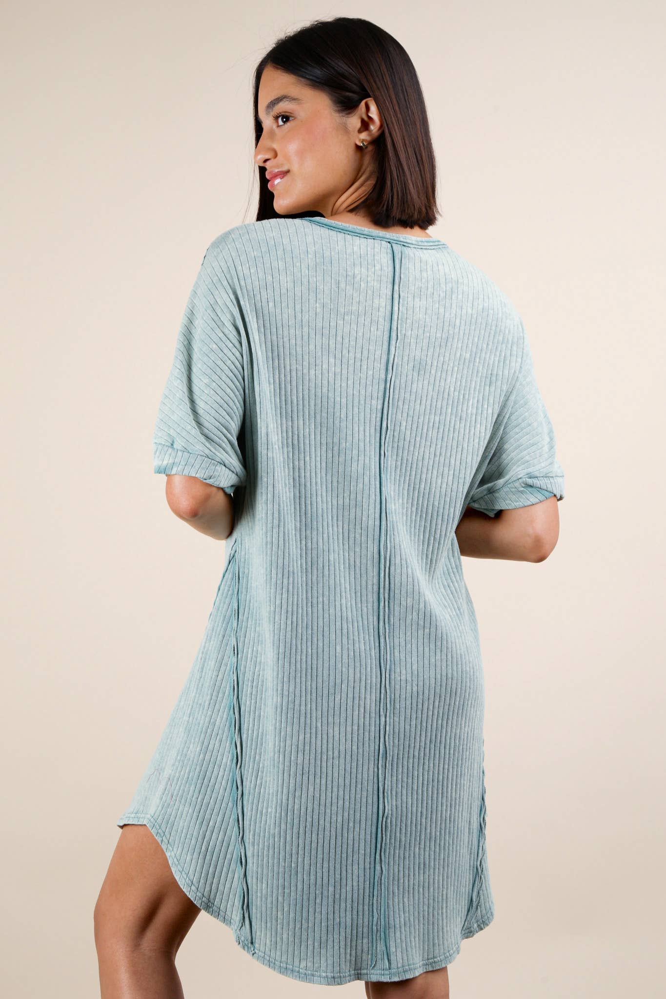 Ribbed Knit Mini Dress