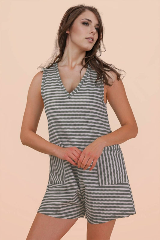 Striped Knit Romper