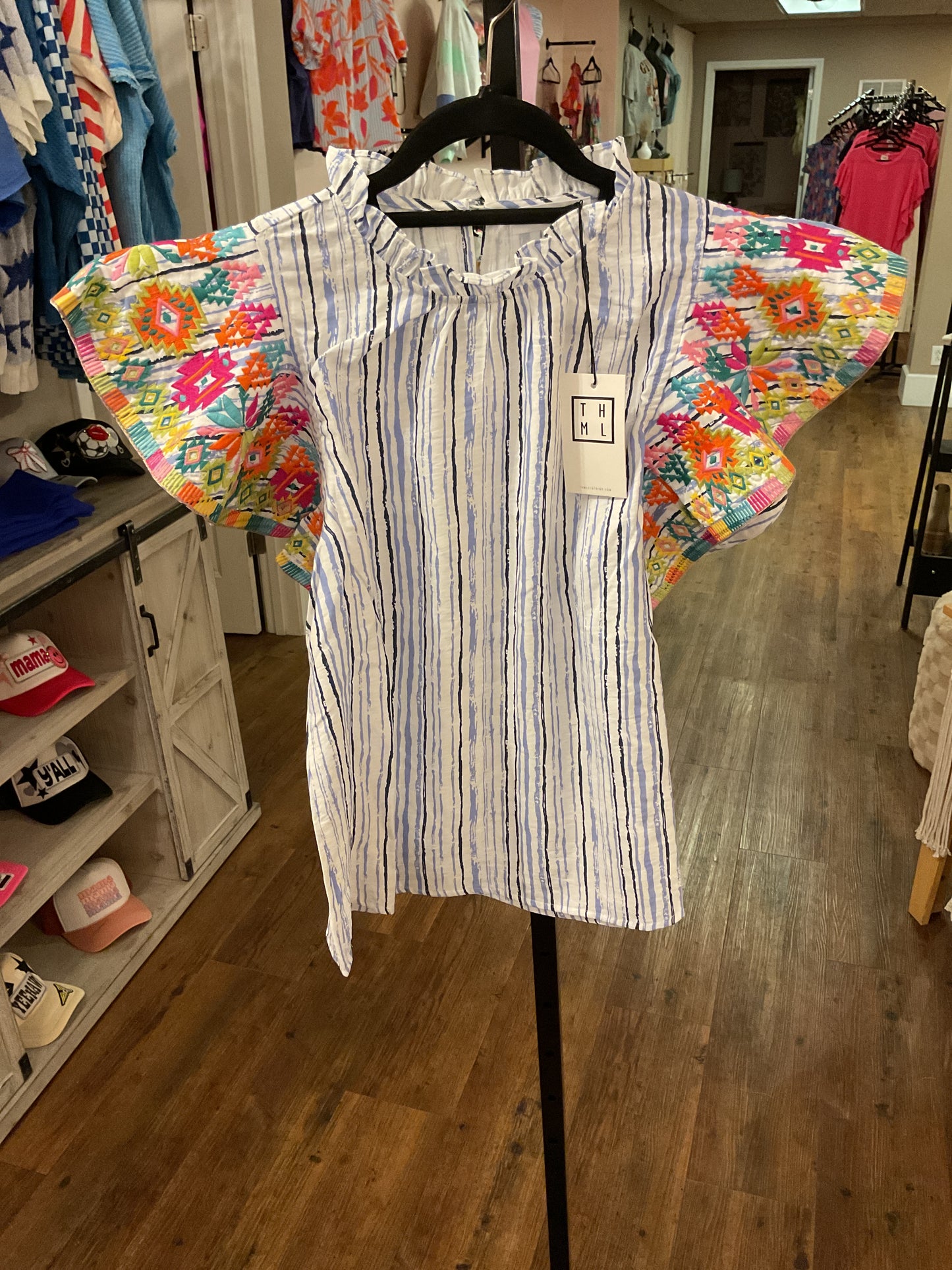 Bl Stripe Flutter Top