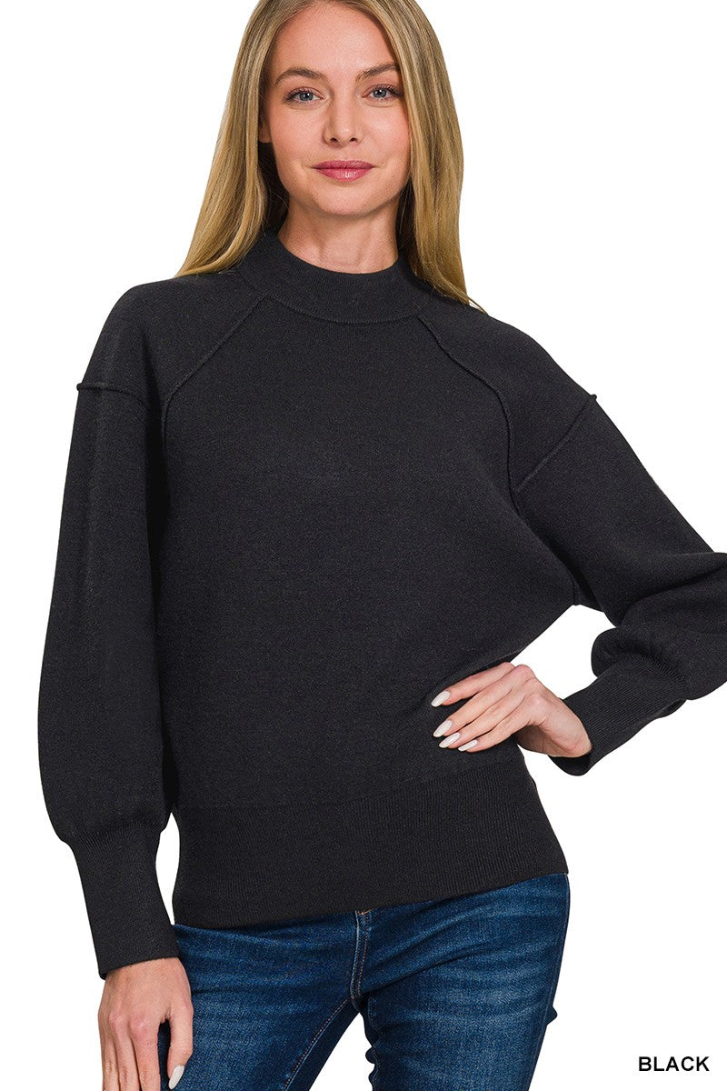 Viscose Mock Neck Sweater