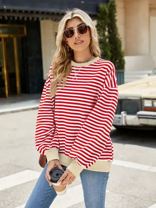 Striped Contrast Pullover