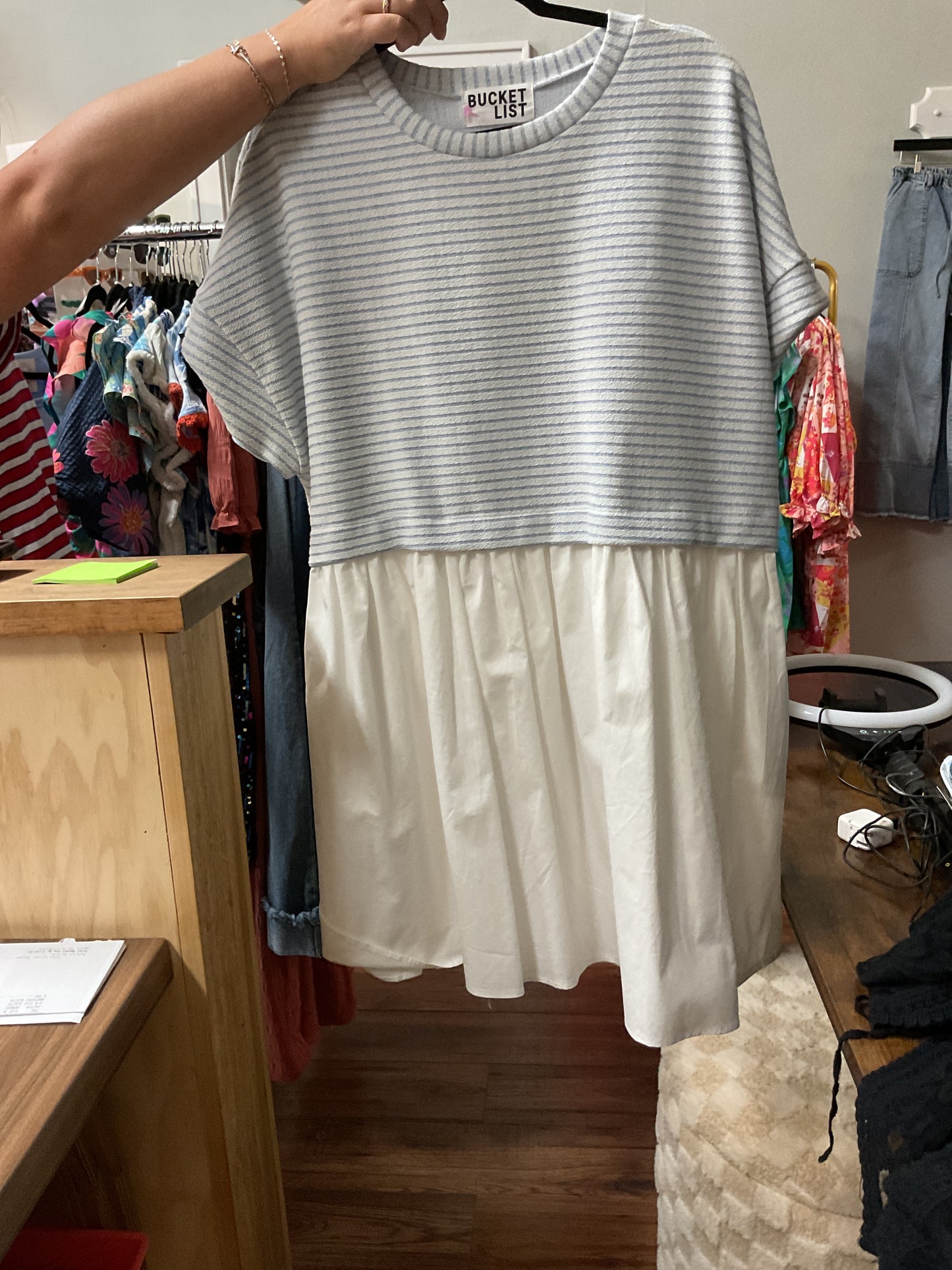 Stripe Poplin Dress