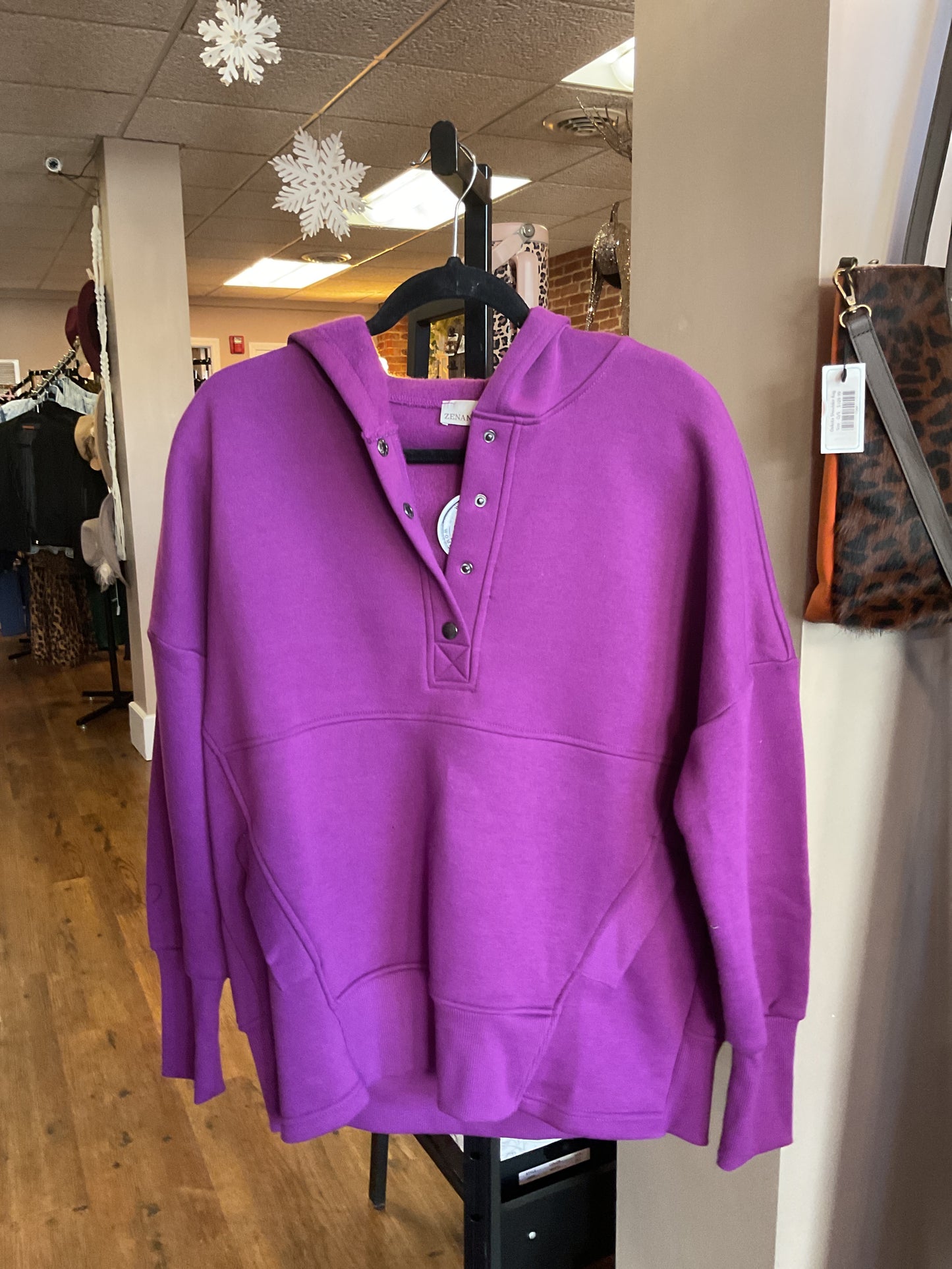 Plum Snap Hoodie