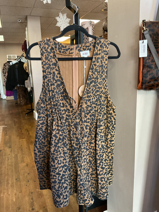 Leopard Denim Romper