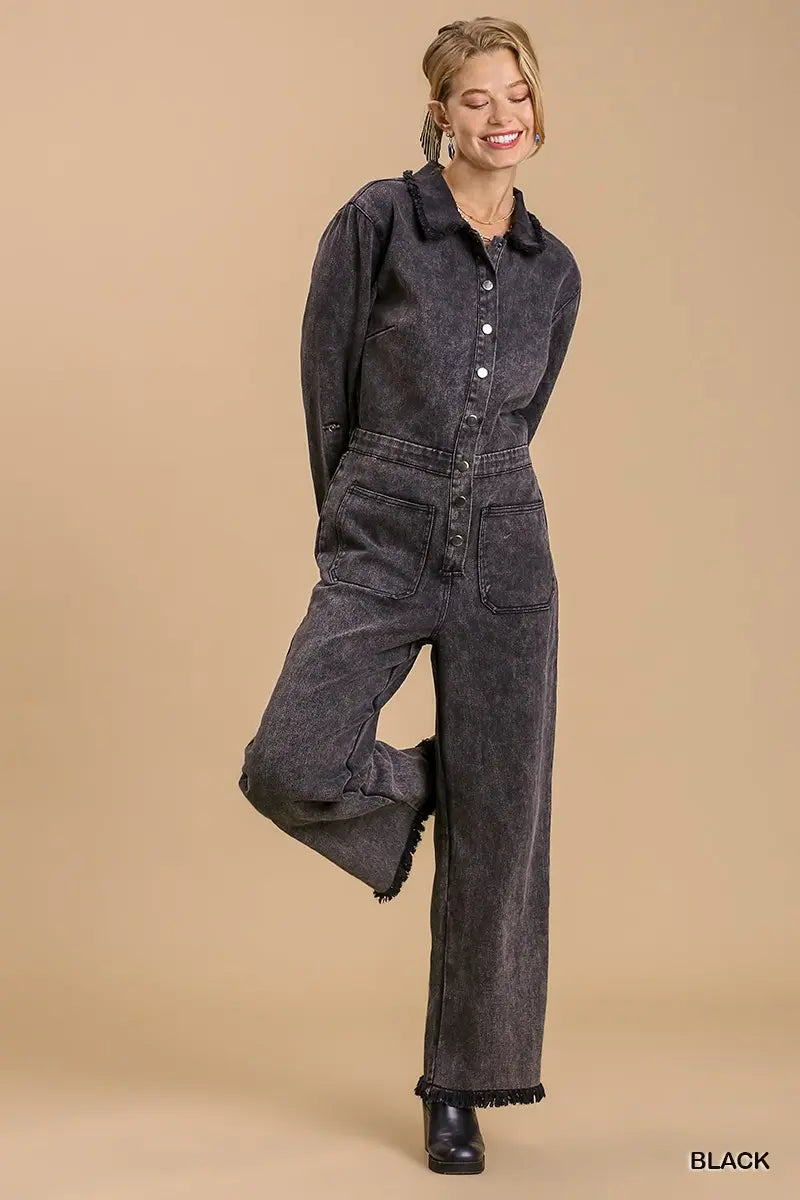 Black Denim Jumpsuit