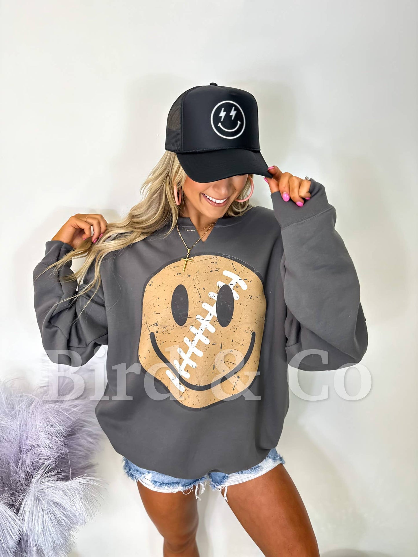 Football Smiley Sweatshirt
