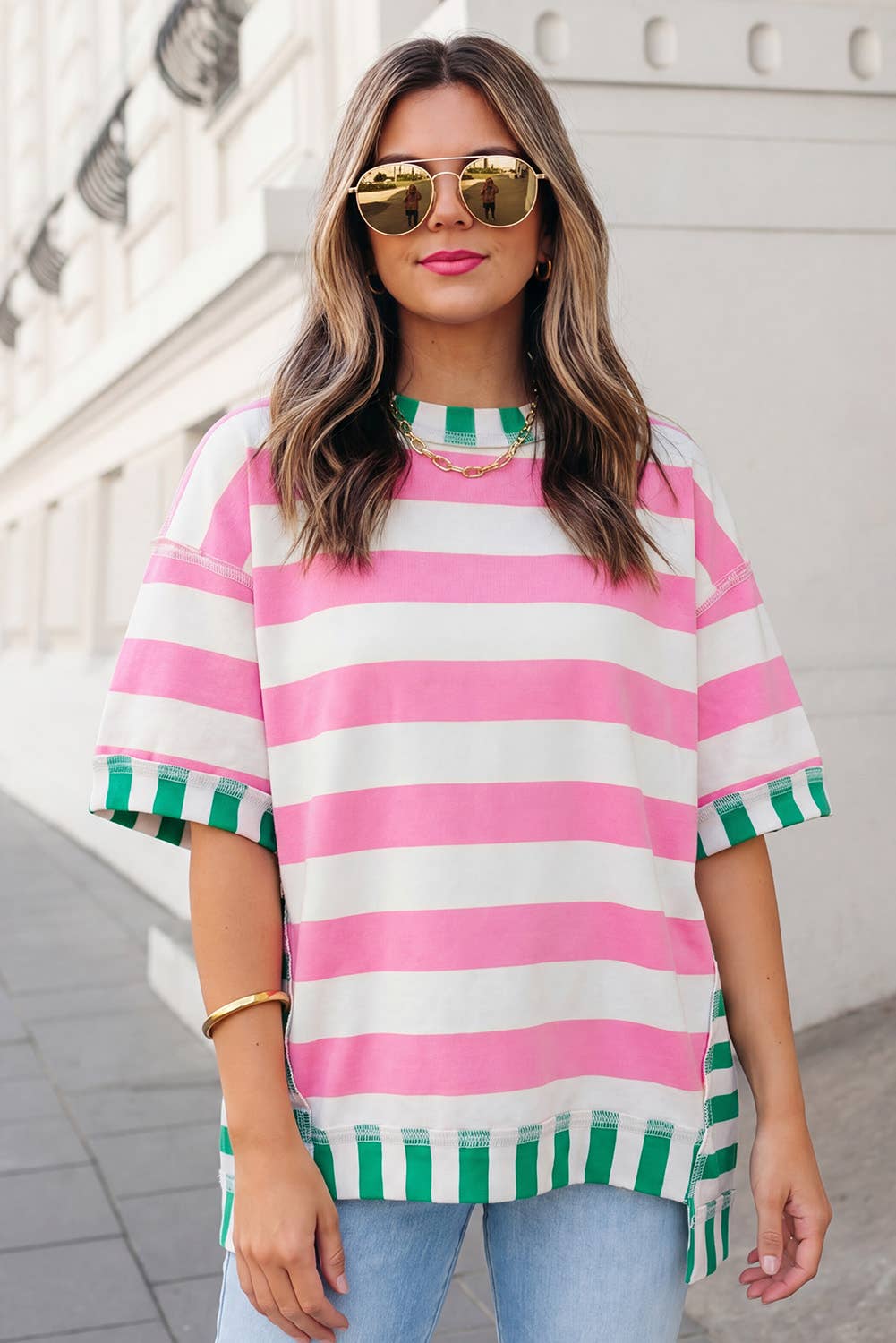 Stripe Contrast SS
