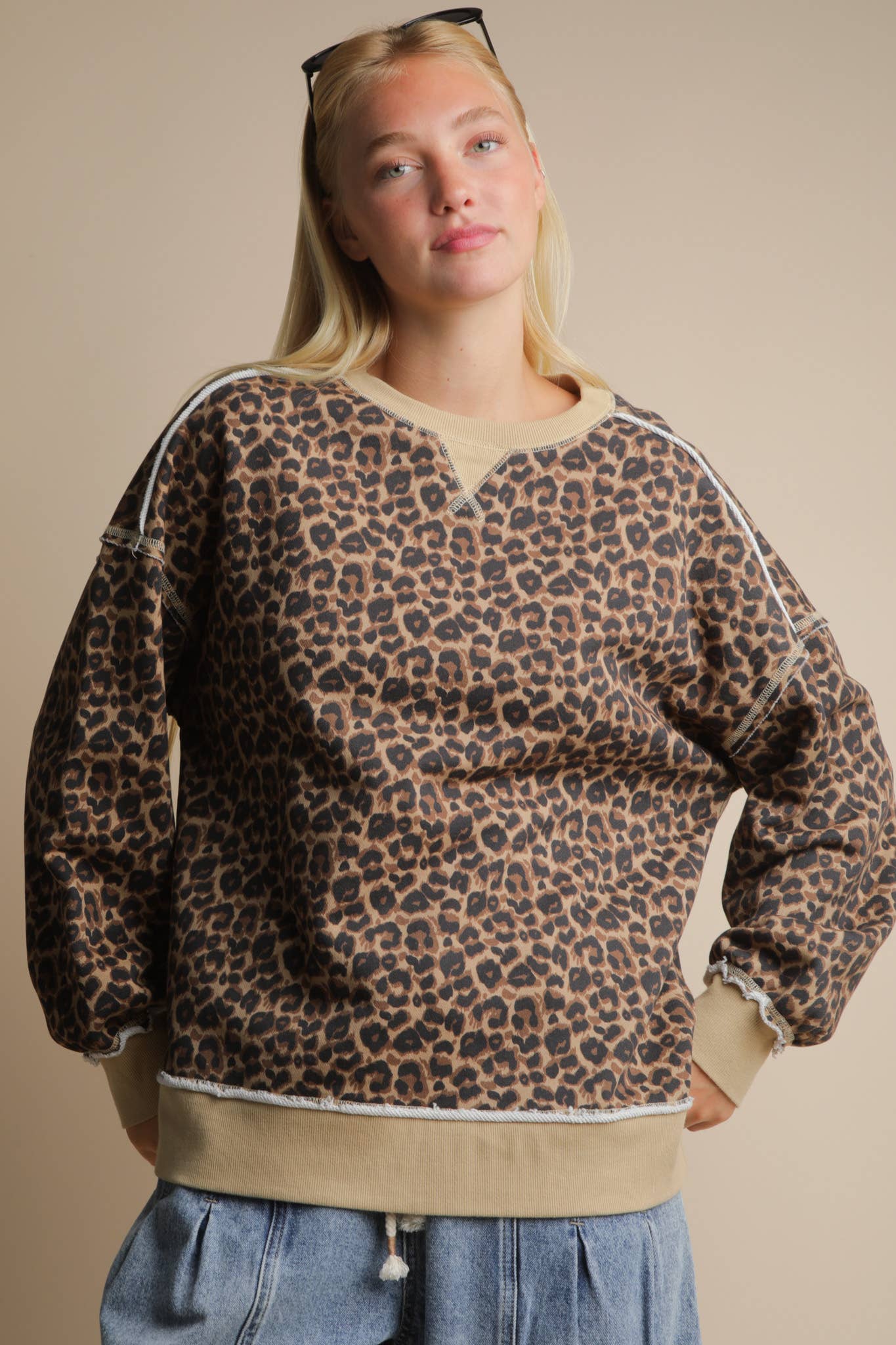 Leopard Knit Top