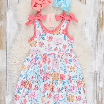 Peach Floral Dress