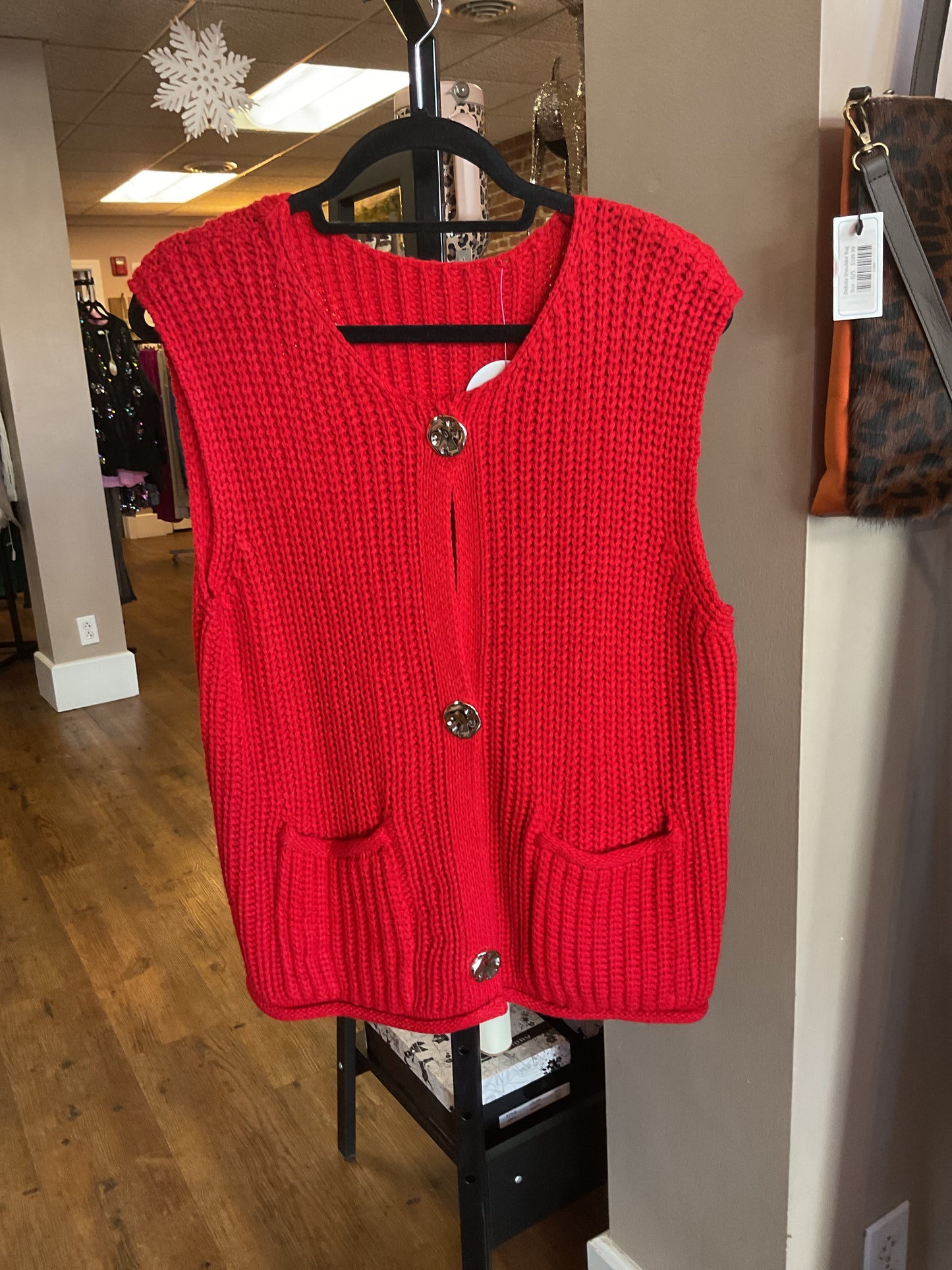 Red Button Vest