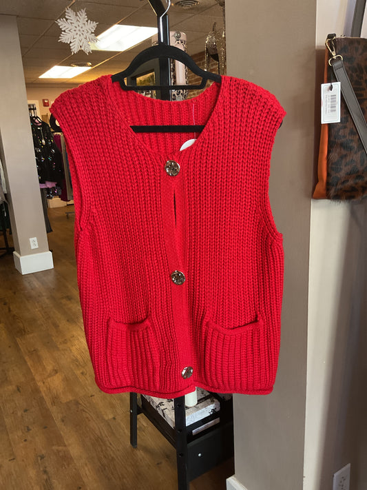 Red Button Vest
