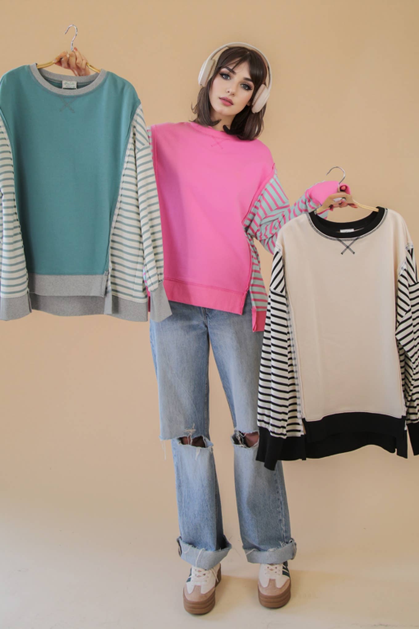 Oversized Striped Top