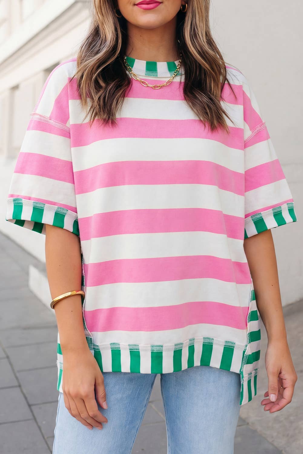 Stripe Contrast SS