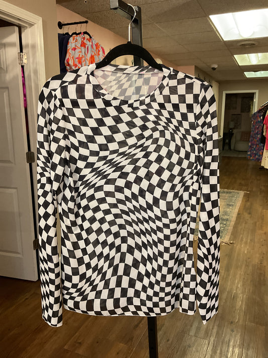 Blk/Whte Check Mesh