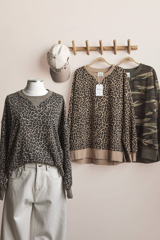 Leopard Knit Top