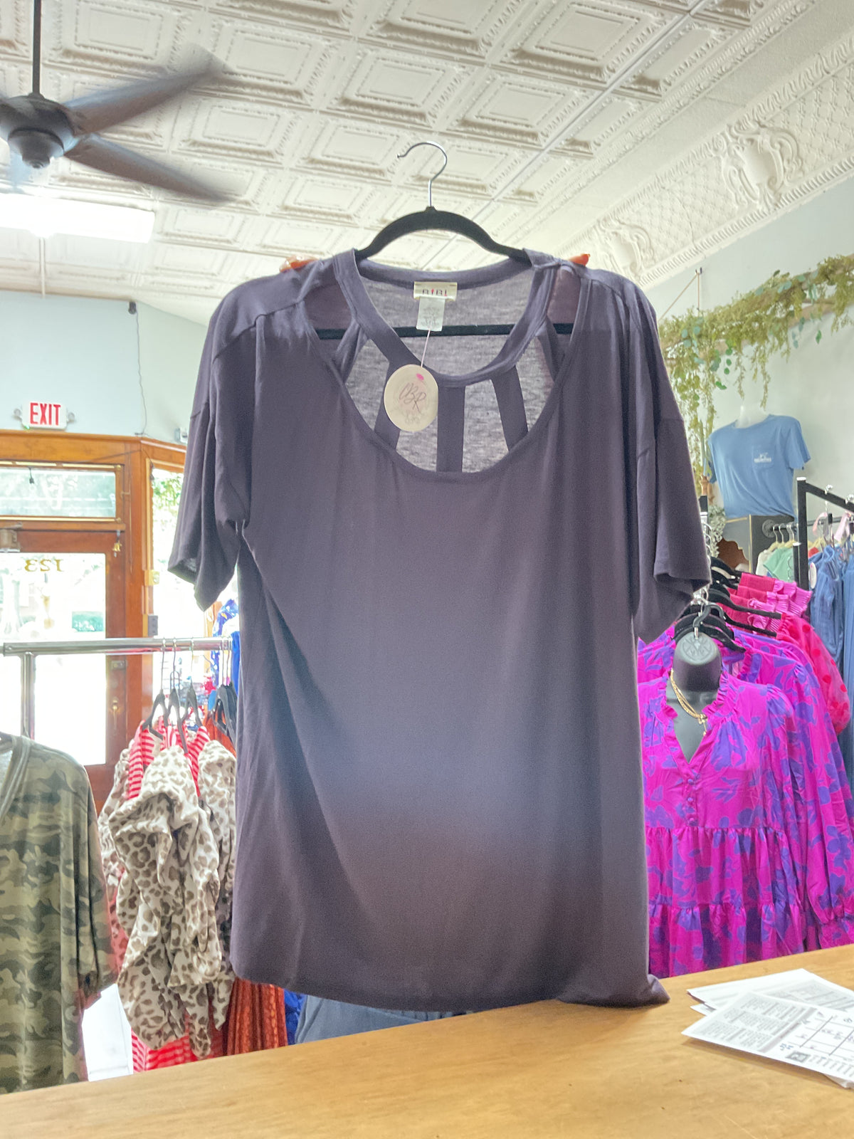 Charcoal Cutout Tee