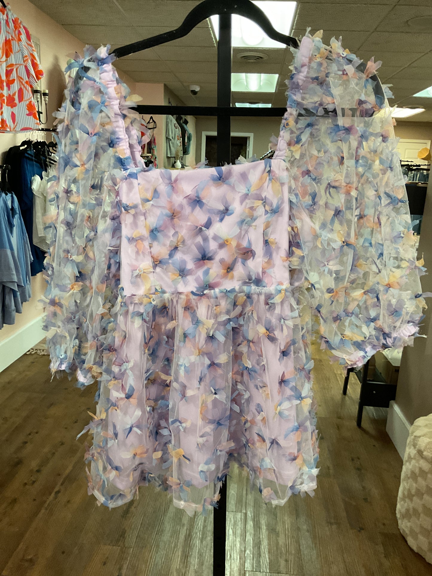 Chiffon Floral LS Bls