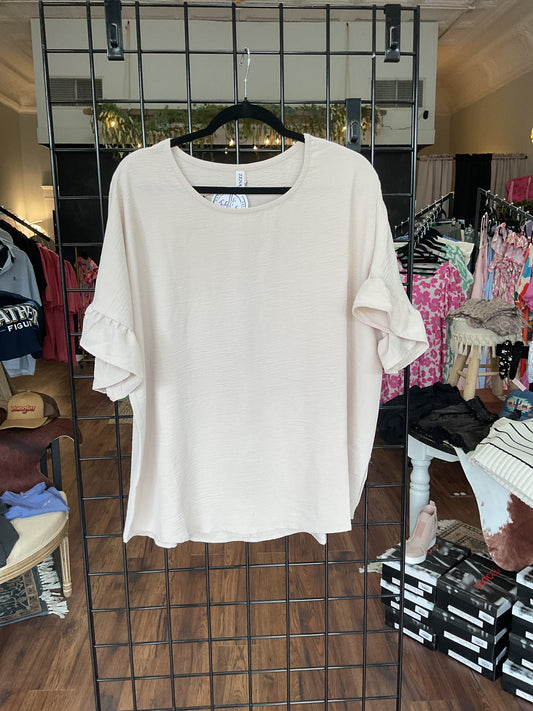 Beige Ruff Top