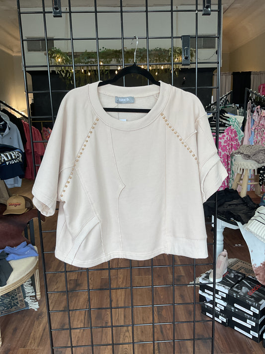 Beige Stud Tee