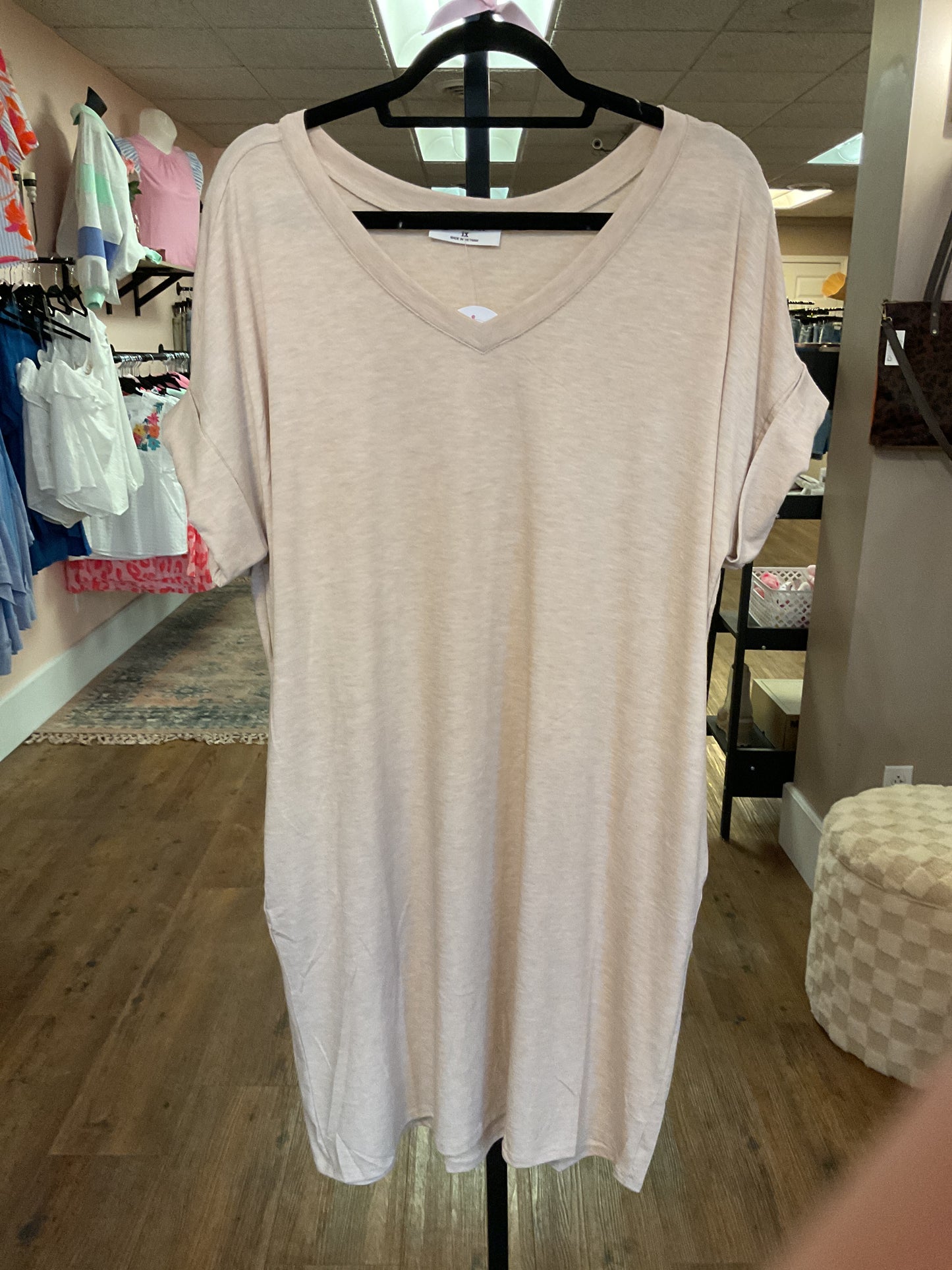 PS Beige Vneck Dress