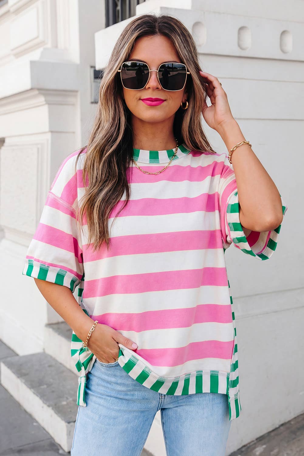 Stripe Contrast SS