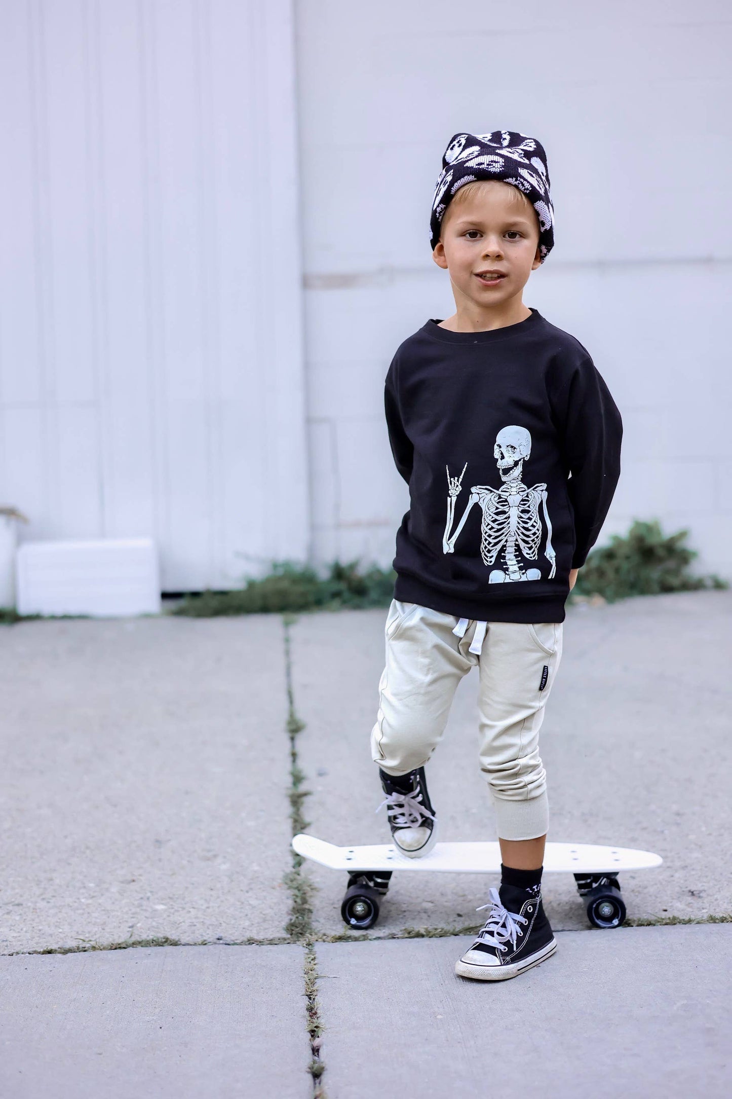 Rocker Skelly | Kids Halloween Sweatshirt