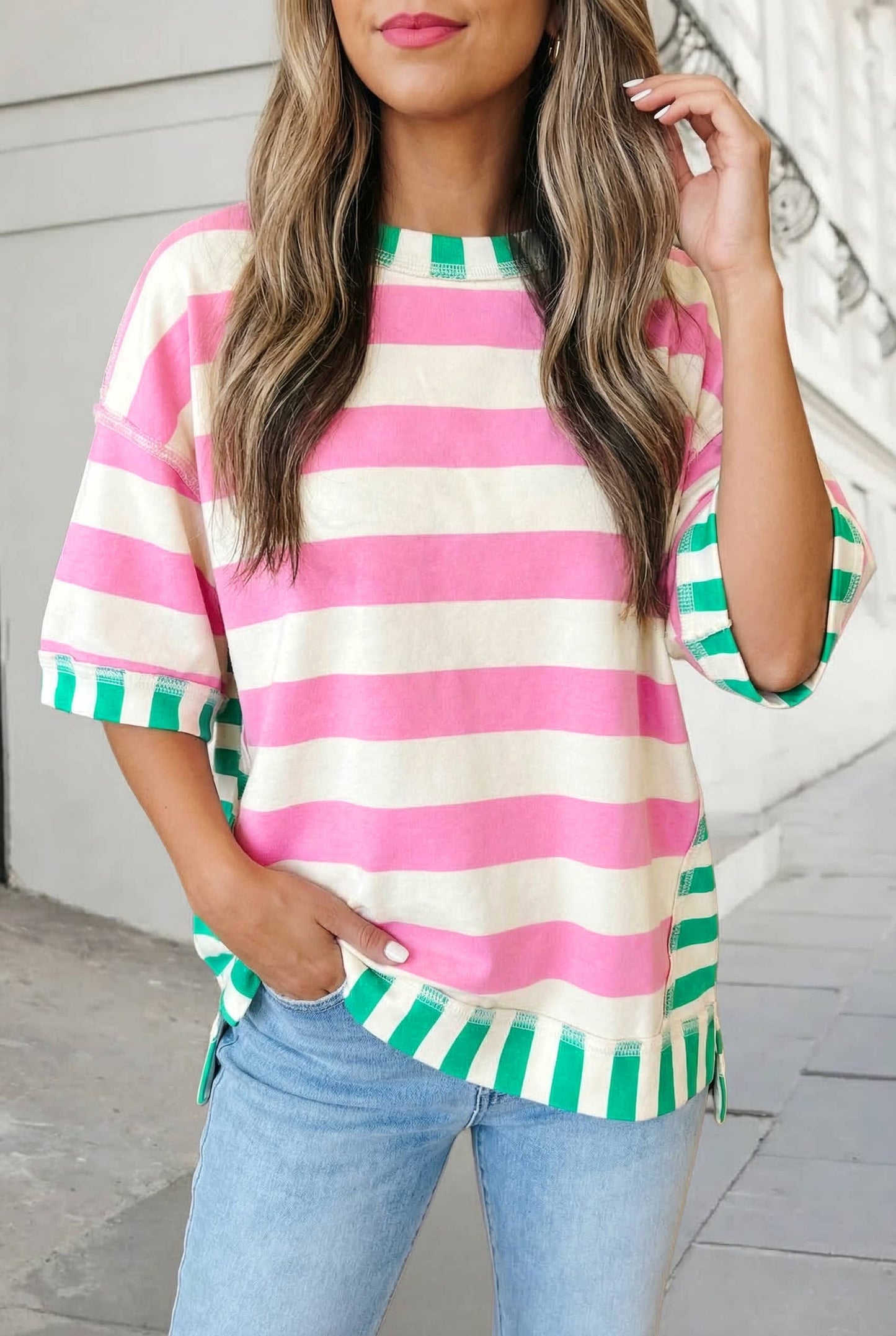 Stripe Contrast SS