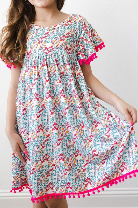 Cabana Floral Pom Dress