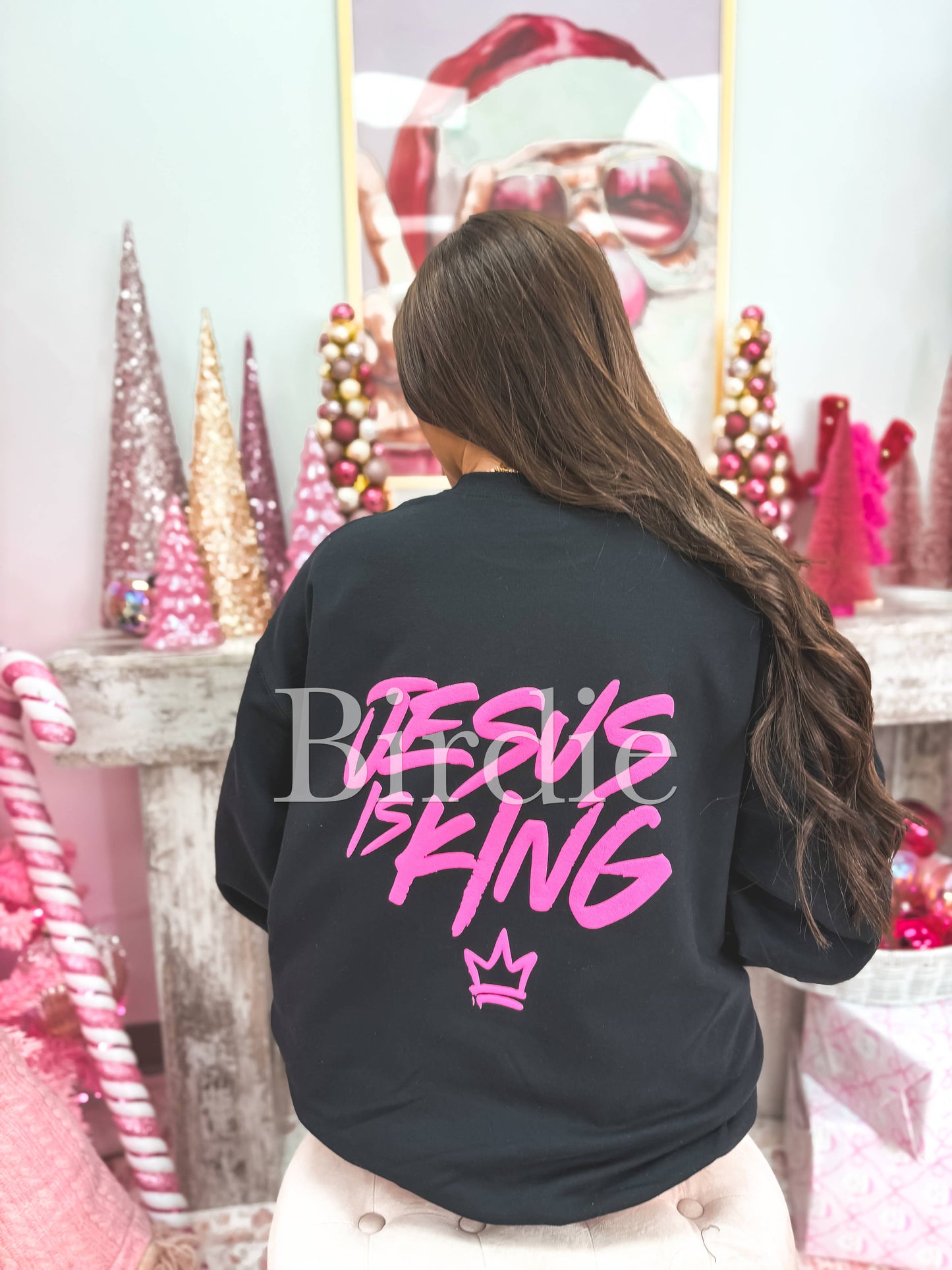 Jesus is King Puff Crewneck