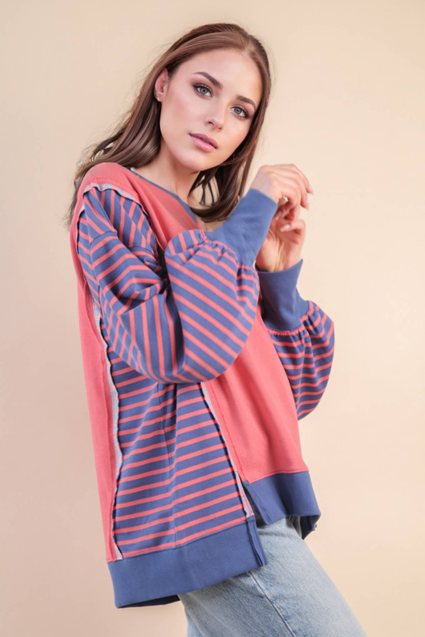 Oversized Striped Top