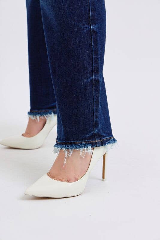 Mid Rise Straight Leg with Fray Hem - PLUS