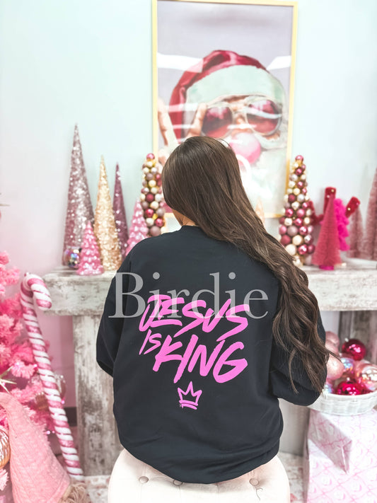 Jesus is King Puff Crewneck