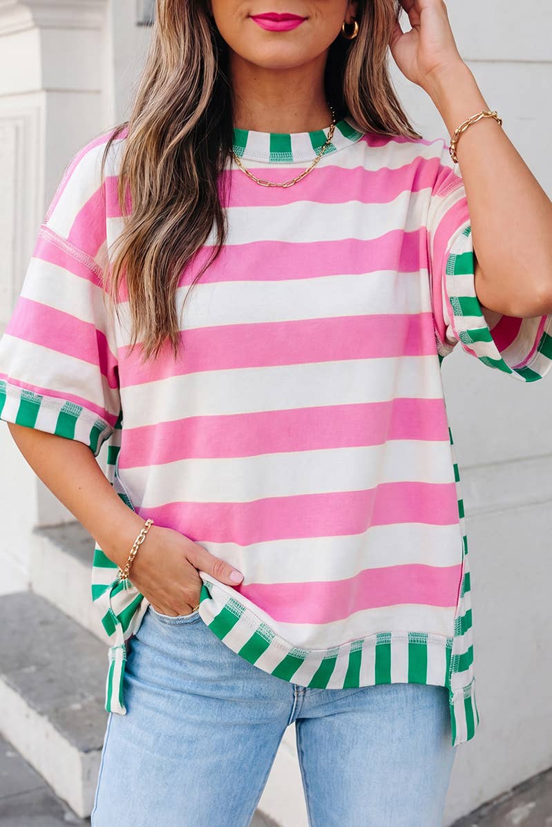 Stripe Contrast SS