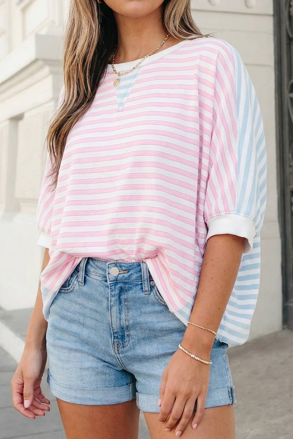 Stripe Patch Batwing SS