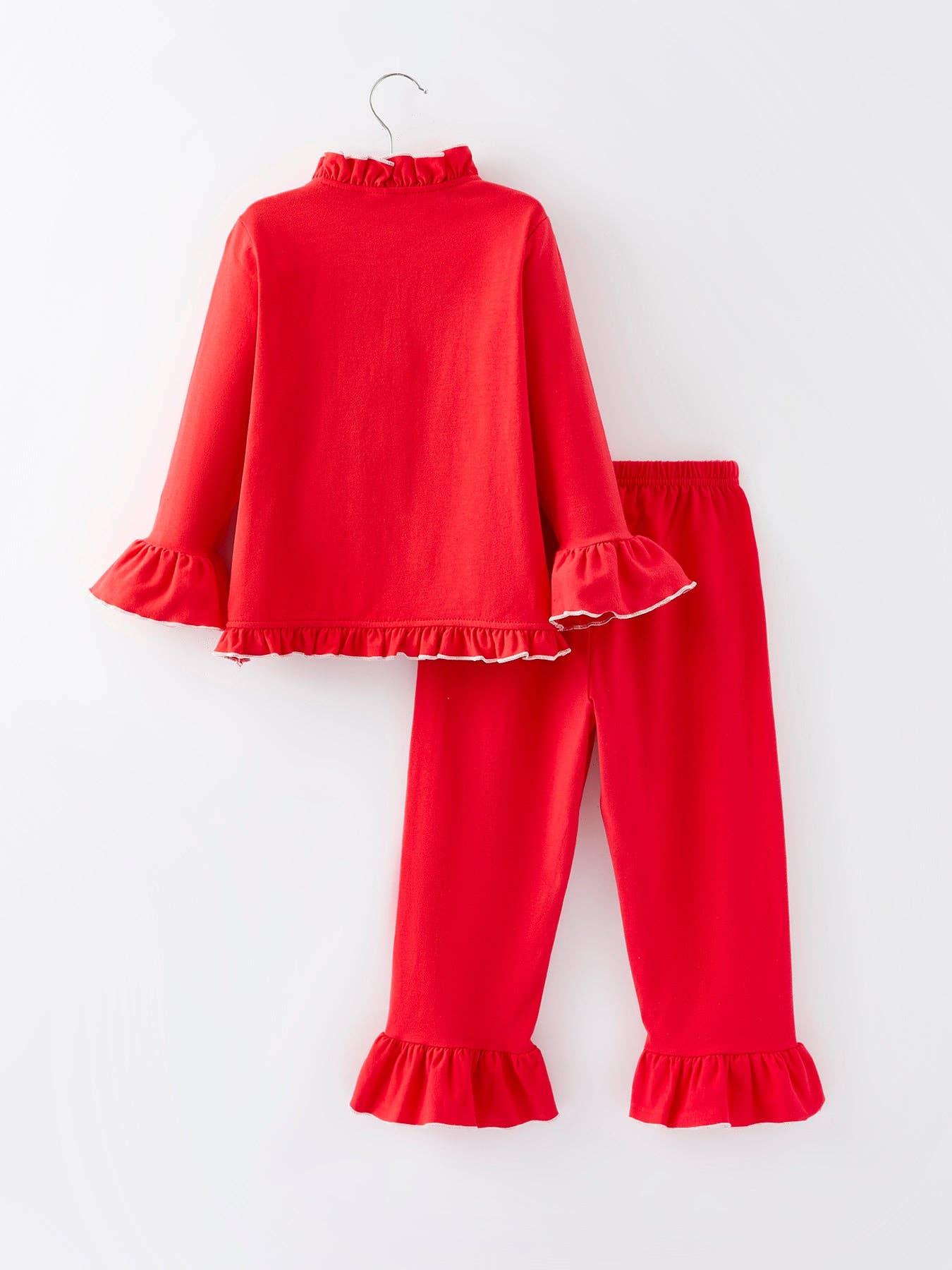 Red Girls Embroidered Pajamas